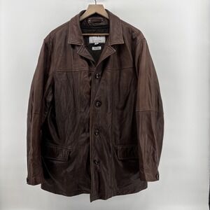 Wilsons Leather M. Julian Leather Jacket Men's XL‎ Soft Brown Lined Coat Vintage